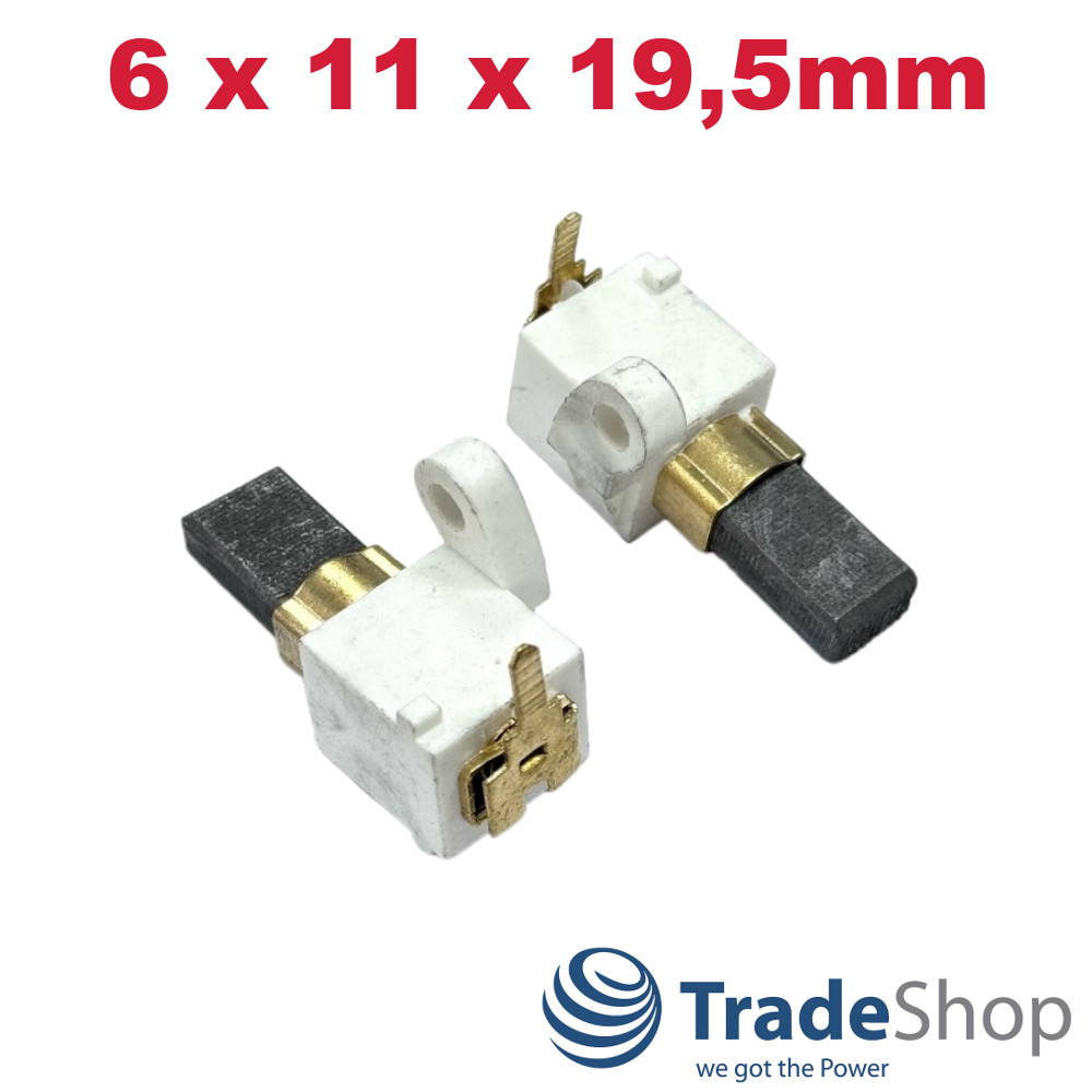 2x Motorkohlen 6x11x19,5mm mit Halter für Stihl E140 E160 ersetzt 12080071001