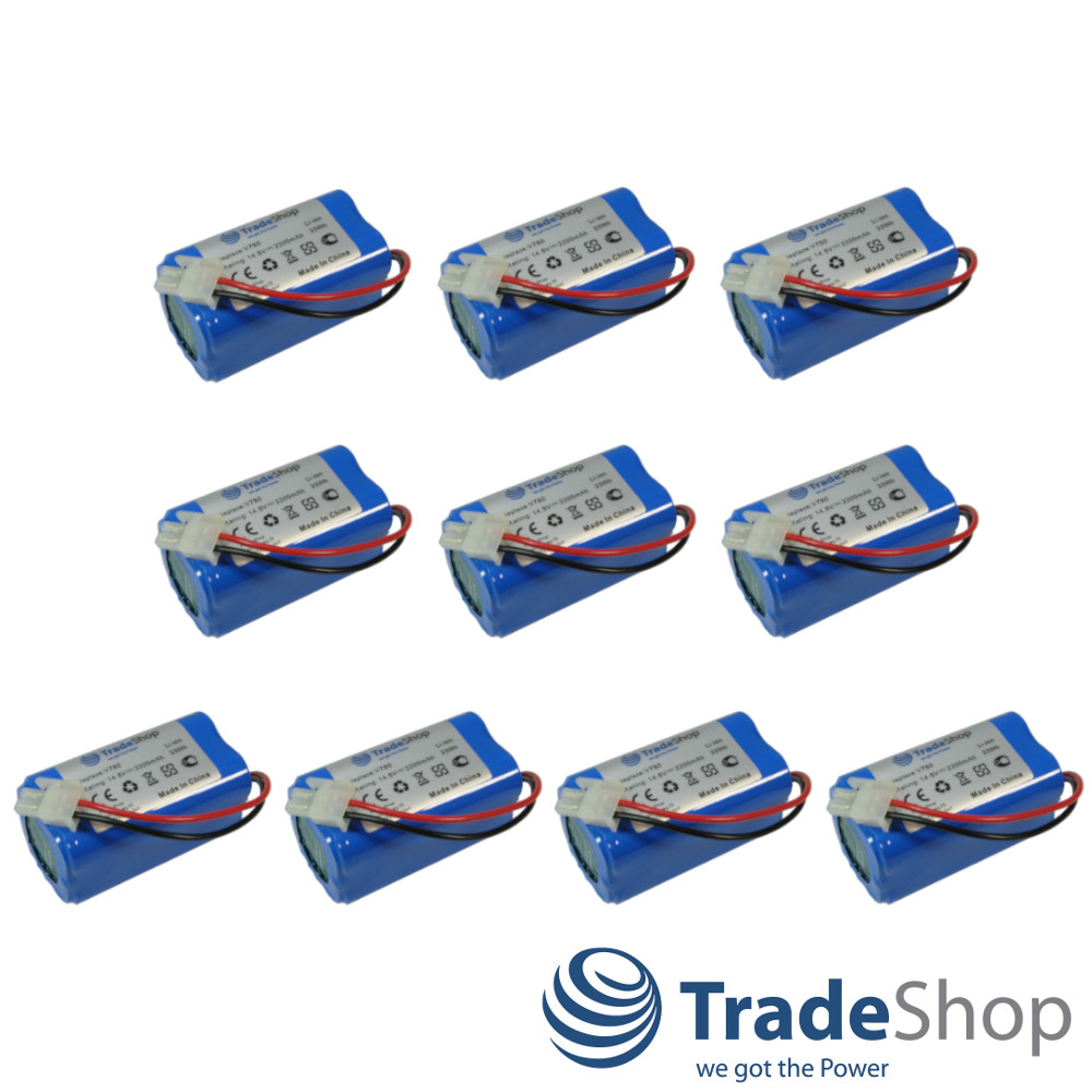 10x AKKU 14,8V 2200mAh für Ecovacs Deebot CR130 CEN 540 Dibea V780 V870