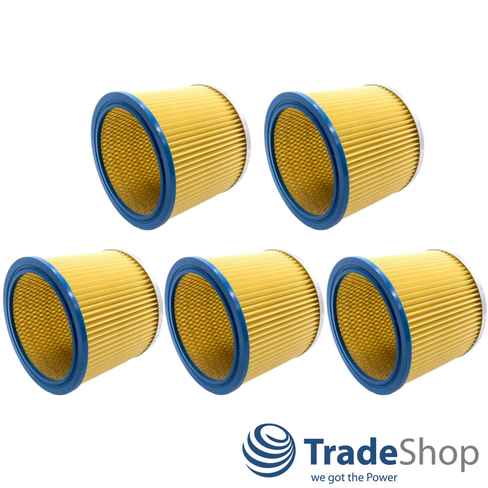 5x Rundfilter Lamellenfilter für Kärcher NT221 Rowenta RU03 Parkside PNTS 1300
