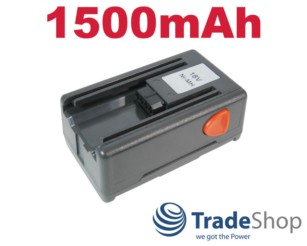 2x AKKU 18V 1500mAh Ni-MH für Gardena 648844, 648872 ersetzt 8834 uvm