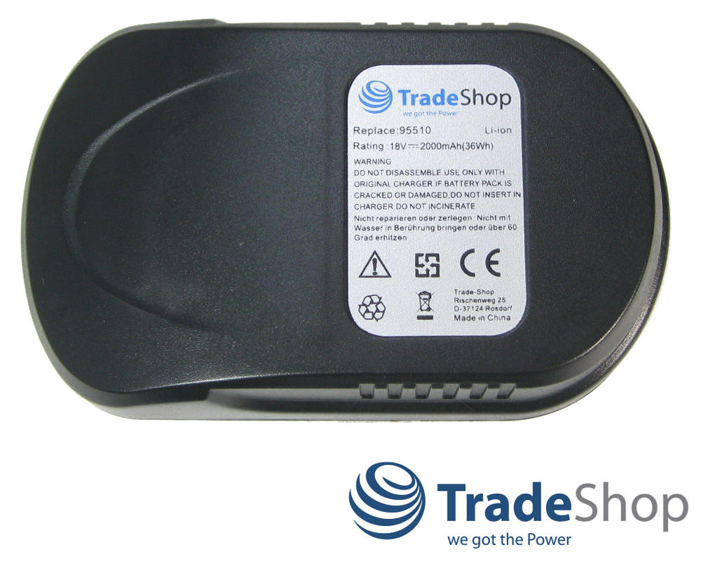 2x AKKU 18V 2000mAh für Güde 95510 95515 95517 95519 GRT260 GHS520 GLB200 uvm