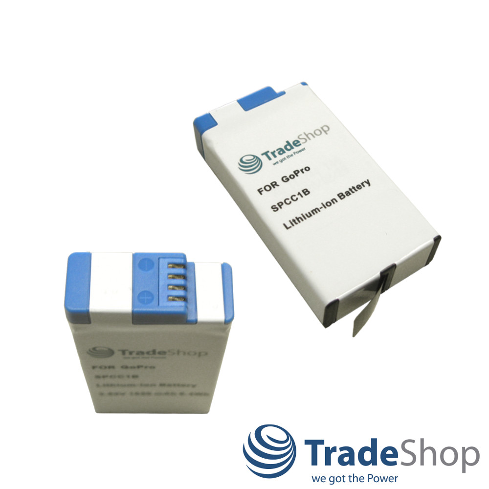 2x Akku 1650mAh + 3-fach Ladegerät für GoPro Max - SPCC1B, ACBAT-001, BC-GP7C