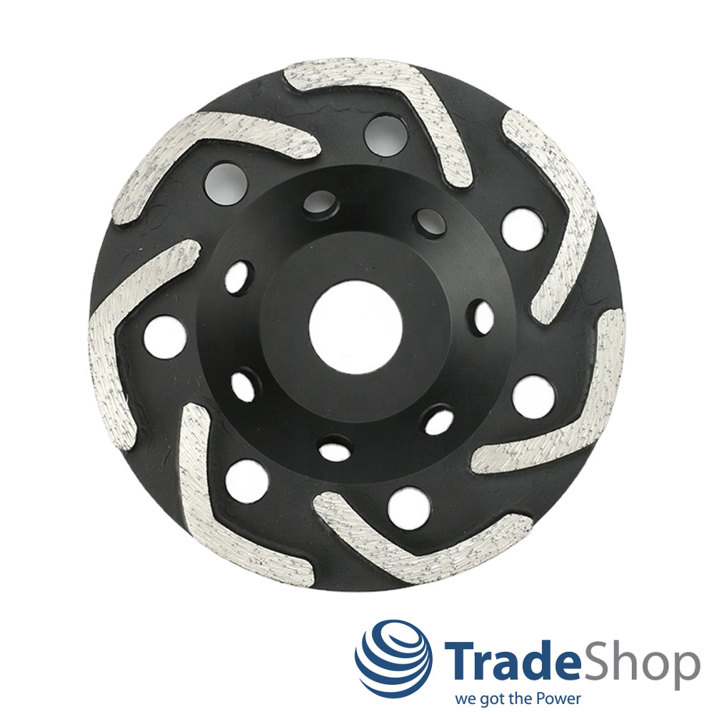 Diamant Schleifteller Schleiftopf V-Segmente125 x 22,23mm Beton Estrich Granit