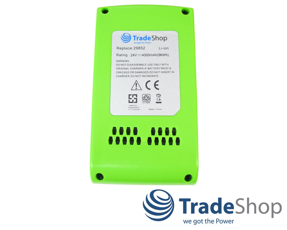 2x AKKU 24V 4000mAh für Greenworks 29322 29807 29837 2200207 G24 29842 29852 uvm