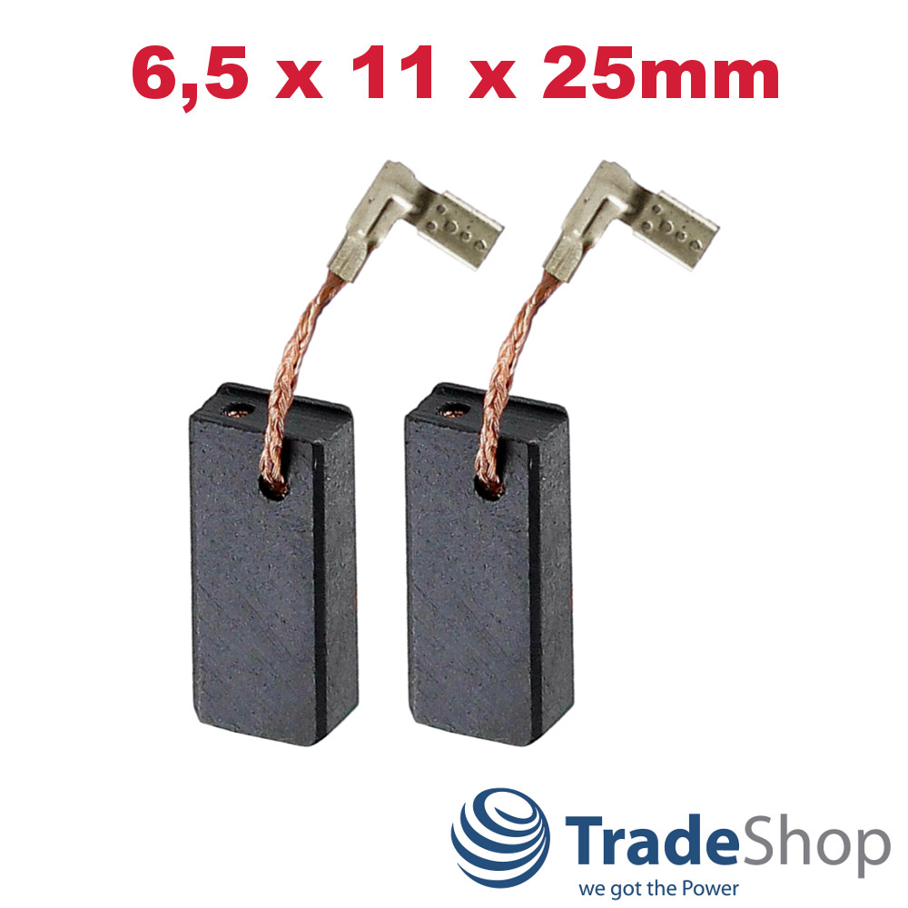 2x Kohlebürsten Motorkohlen 6,5x11x25mm für viele Elektro-Werkzeuge