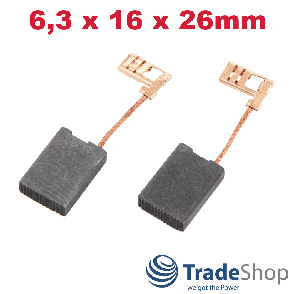 2x Kohlebürsten Motorkohlen 6,3x16x26mm für Dewalt D28400 D28401 D28410 D28411