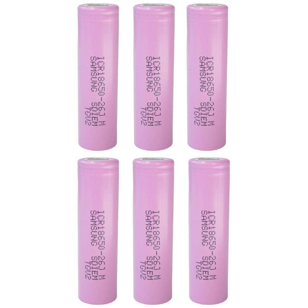 6x Samsung Li-Ion Akku Industrie-Zelle ICR18650-26J 2600mAh 3,6V/3,7V
