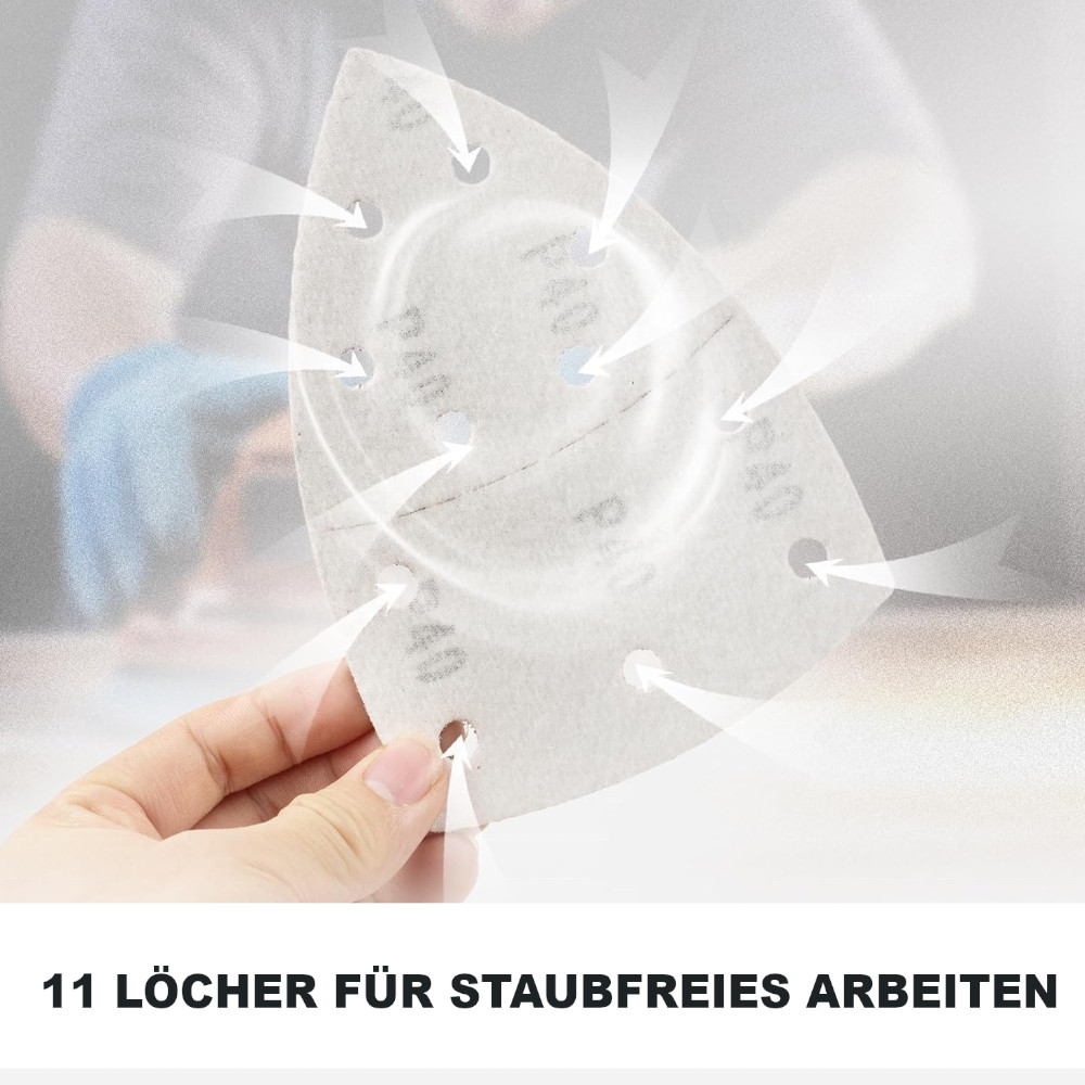 50x Schleifpapiere 11-Loch für Schleifmaschinen wie Bosch PSM 160 A, PDA 100