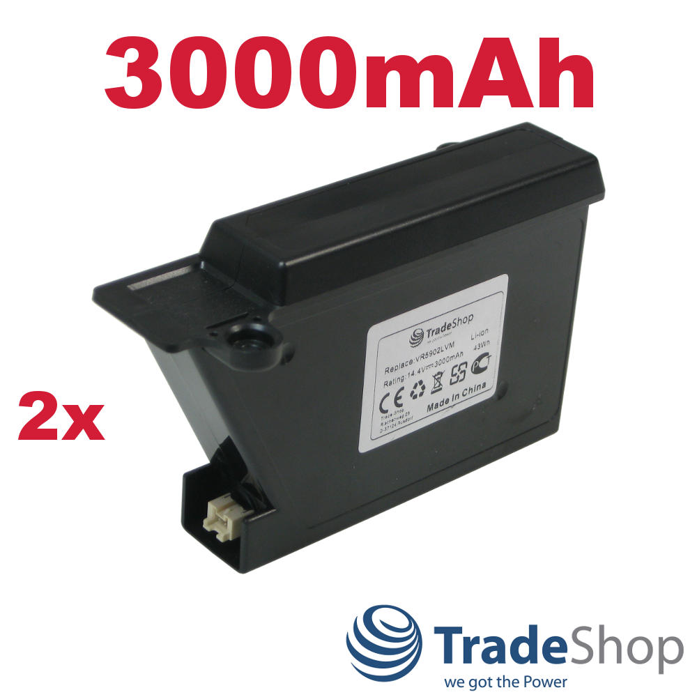 2x AKKU 14,4V 3000mAh  Li-Ion für LG Hom-Bot VR5903 VR6260 VR9624 VR1126