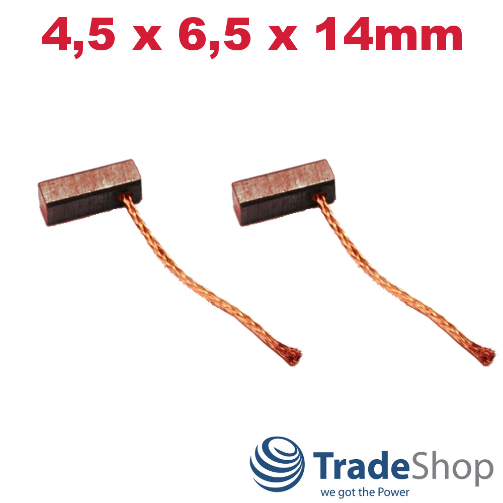 2x Bronzekohlen Kohlebürsten 4,5x6,5x14mm für viele PKW KFZ LKW Motoren Antriebe