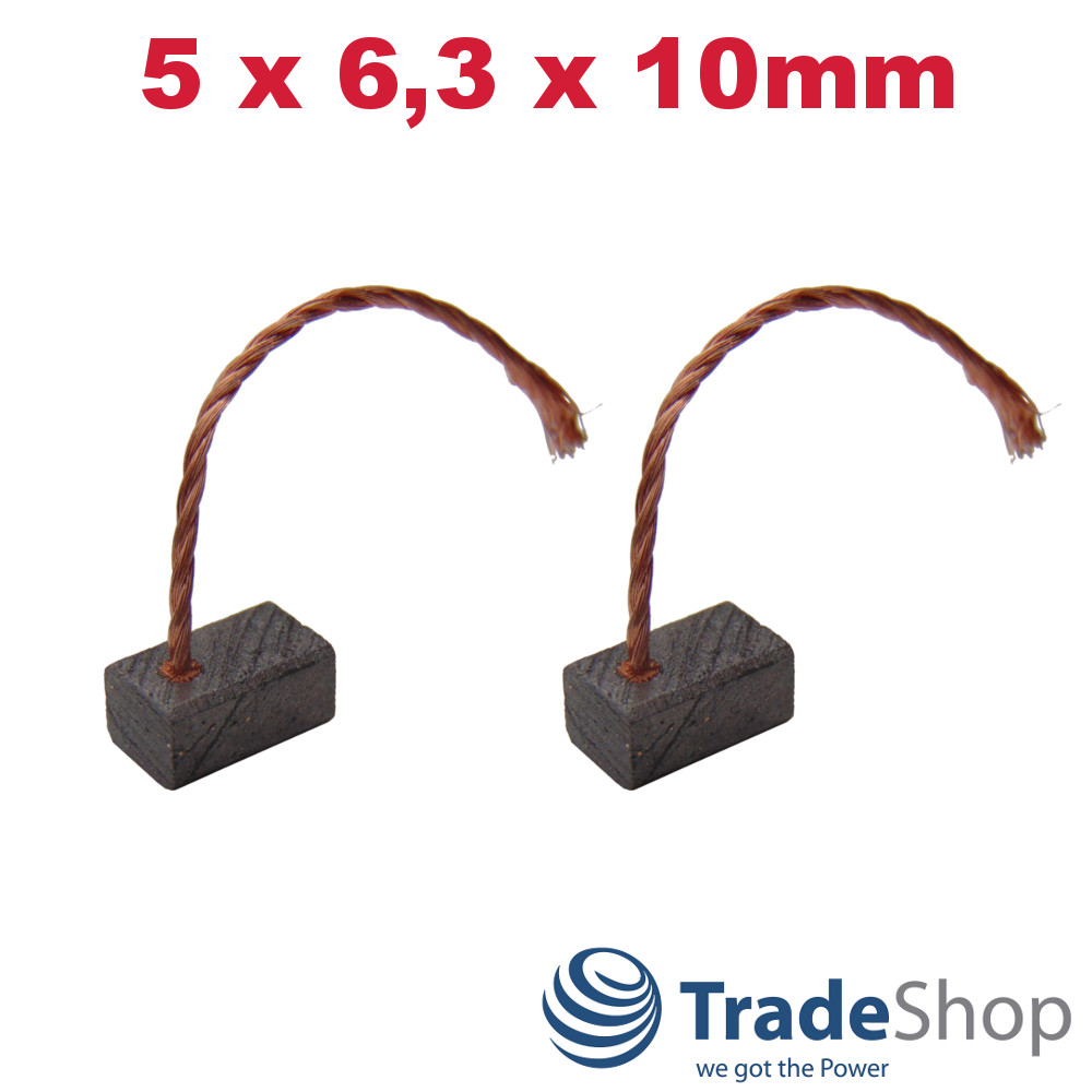 2x Motorkohlen Kohlebürsten 5x6,3x10mm für viele PKW KFZ LKW Motoren Antriebe