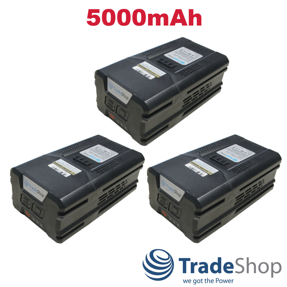 3x Li-Ion Akku 80V 5000mAh für alle Greenworks Pro 80V Elektro-Werkzeuge