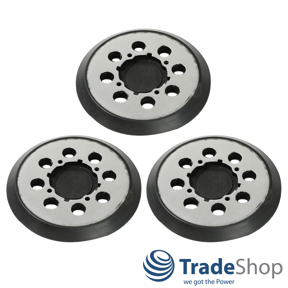 3x Haftteller Schleifteller 125mm 8-Loch + 4-Loch für Dewalt WE 6421, DWE 6423