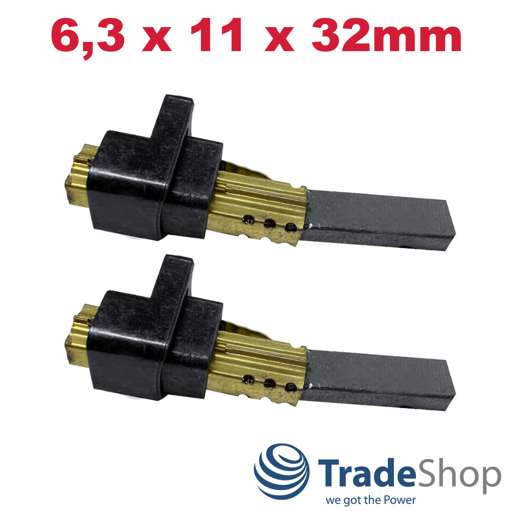 2x Motorkohlen Kohlebürsten 6,3x11x32mm für LG VC9076V, VC9078W, VC9072R uvm.