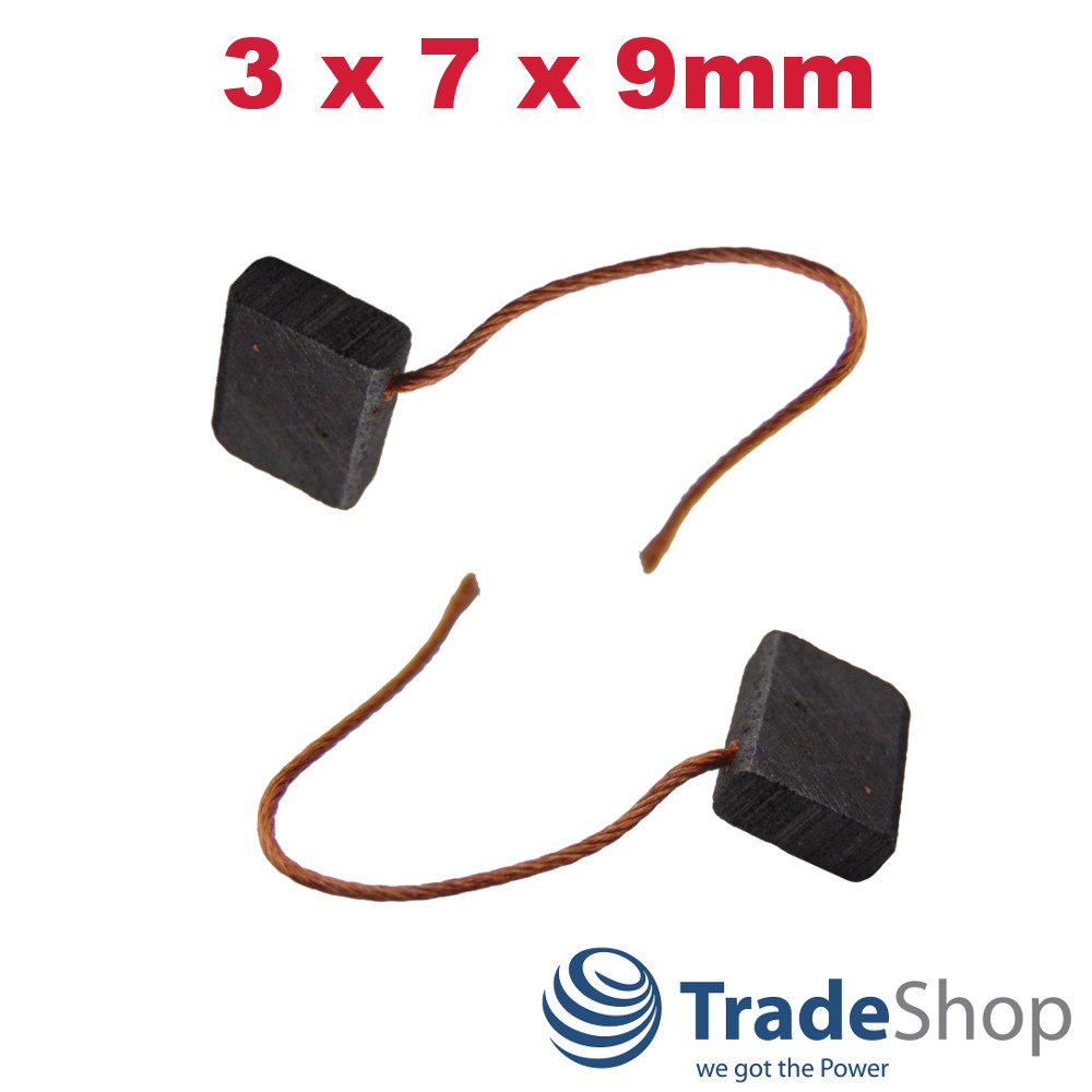 2x Motorkohlen Kohlebürsten 3x7x9mm für viele PKW KFZ LKW Motoren Antriebe