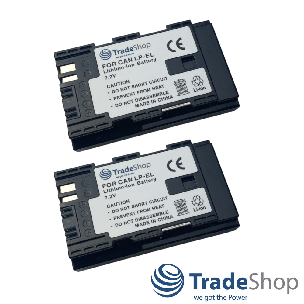 2x Li-Ion Akku 7,2V 2600mAh für Canon EL-1 Speedlite Flash ersetzt LP-EL