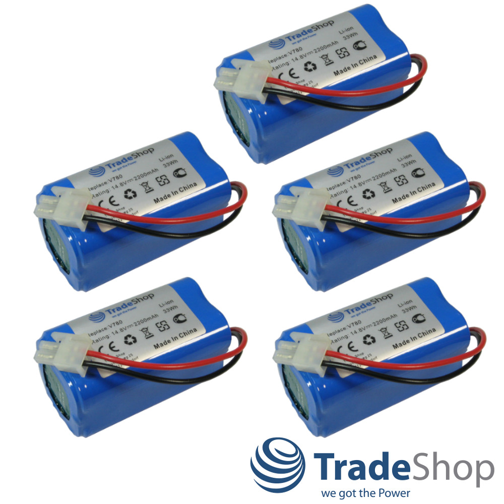 5x AKKU 14,8V 2200mAh für Ecovacs Deebot CR130 CEN 540 Dibea V780 V870