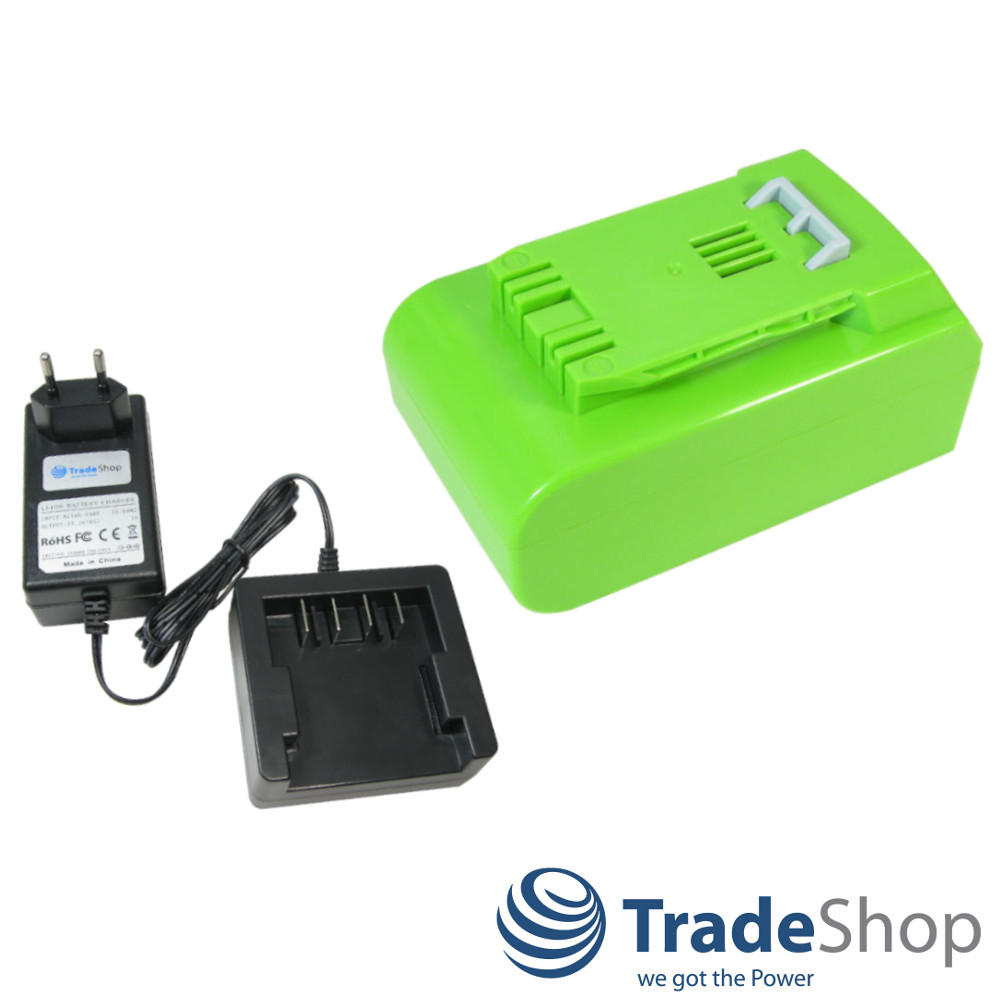 Li-Ion Akku 24V 4000mAh + Ladegerät für Greenworks G24AB G24HT G24PS20 uvm.