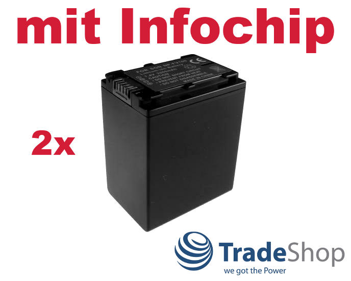 2x Akku für Sony NP-FV100 passend für NP-FV70 NP-FV50 NP-FV30 HDR-TG1 uvm