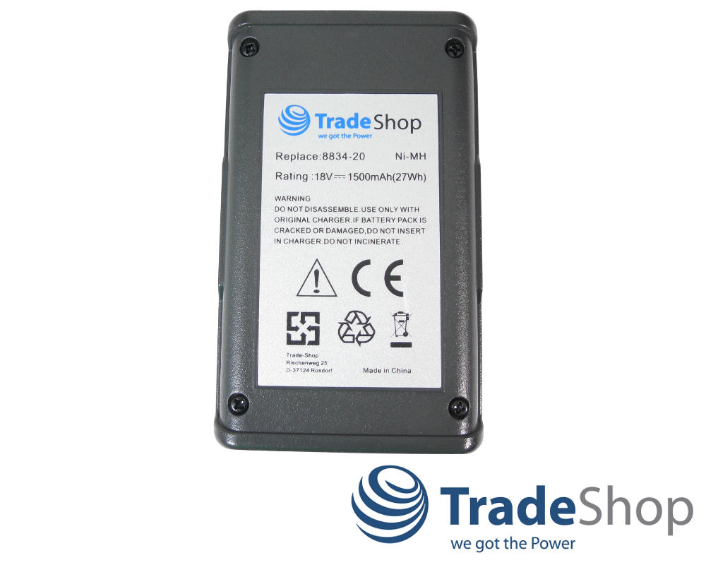 AKKU 18V 1500mAh Ni-MH für Gardena 648844, 648872 ersetzt 8834-20 uvm