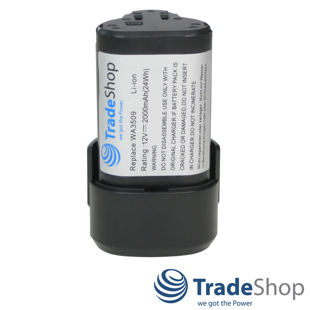 2x AKKU 12V Li-Ion 2000mAh für Worx WA3503 WX382.3 WX540.3 WX677 Rockwell uvm