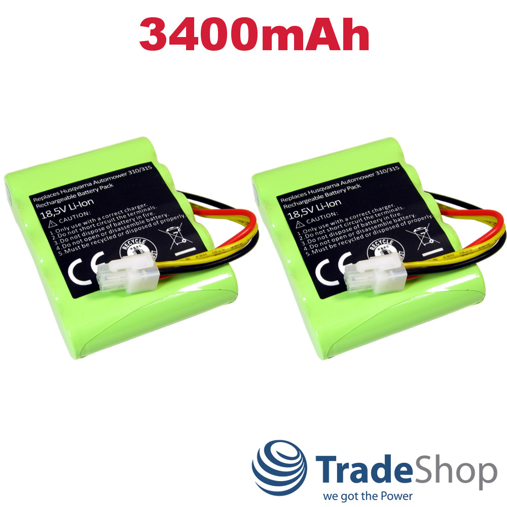 2x Akku 18,5V 3600mAh Li-Ion für Husqvarna Automower 310 315 2015 2016 2017