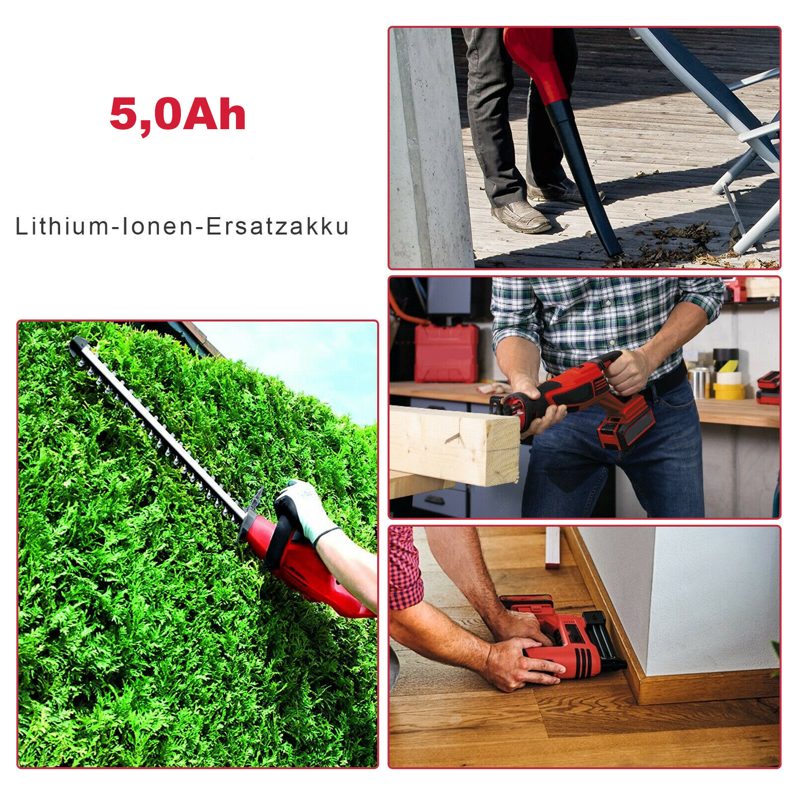 2x Li-Ion Ersatz-Akku 18V / 5000mAh für Einhell PXC Power X-Change System Geräte