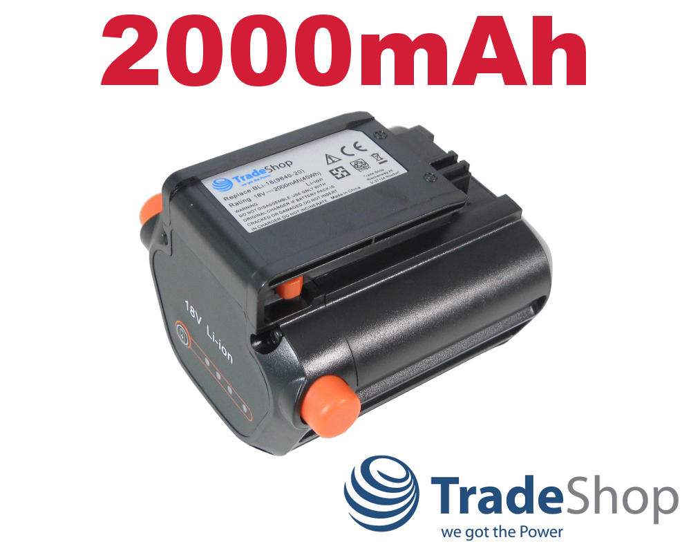 AKKU 18V 2000mAh Li-Ion für Gardena 8877 9335 8881 8866 9823 9825 BLI18 Li18 uvm