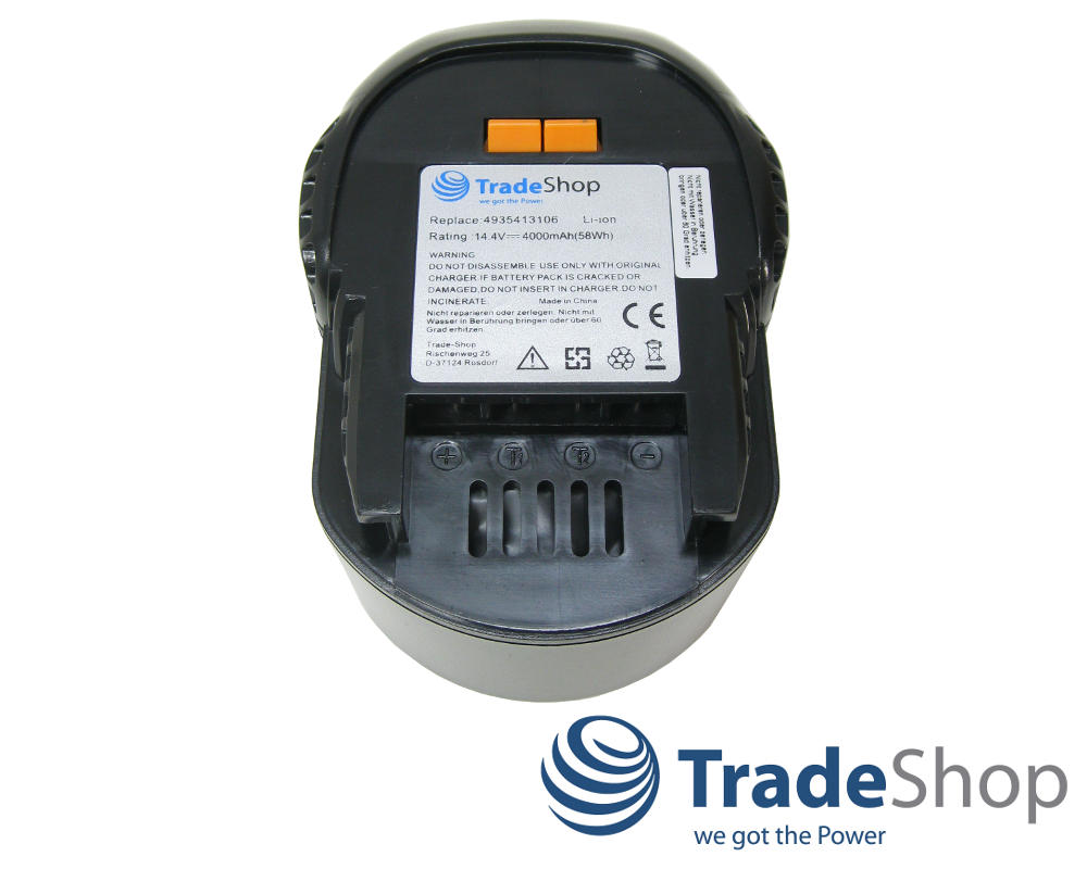 AKKU 14,4V 4000mAh Li-Ion ersetzt AEG B1414G B1415R B1420 B1420R M1430R