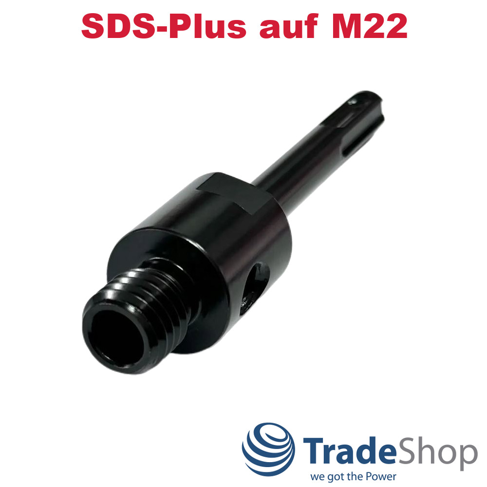 Bohrkronen Adapter mit Loch SDS-Plus auf M22 für Diamantbohrkronen