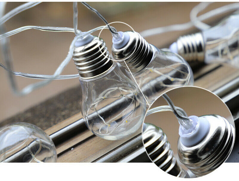Solar LED Lichterkette mit Glühbirnen Deko