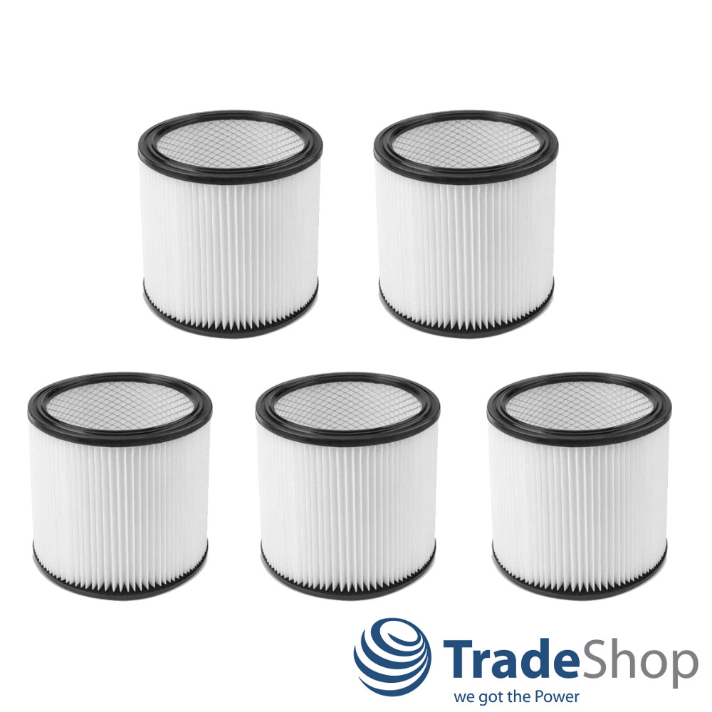 5x Ersatz-Patronenfilter für Shop-Vac  Pro 1300 Inox, Classic 20 ersetzt 903-04