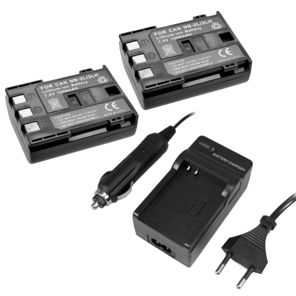 2x Akku + Ladegerät für Canon NB-2LH NB-2L BP-2L5 BP-2L12 BP-2L14 NB-2L18 G7 uvm