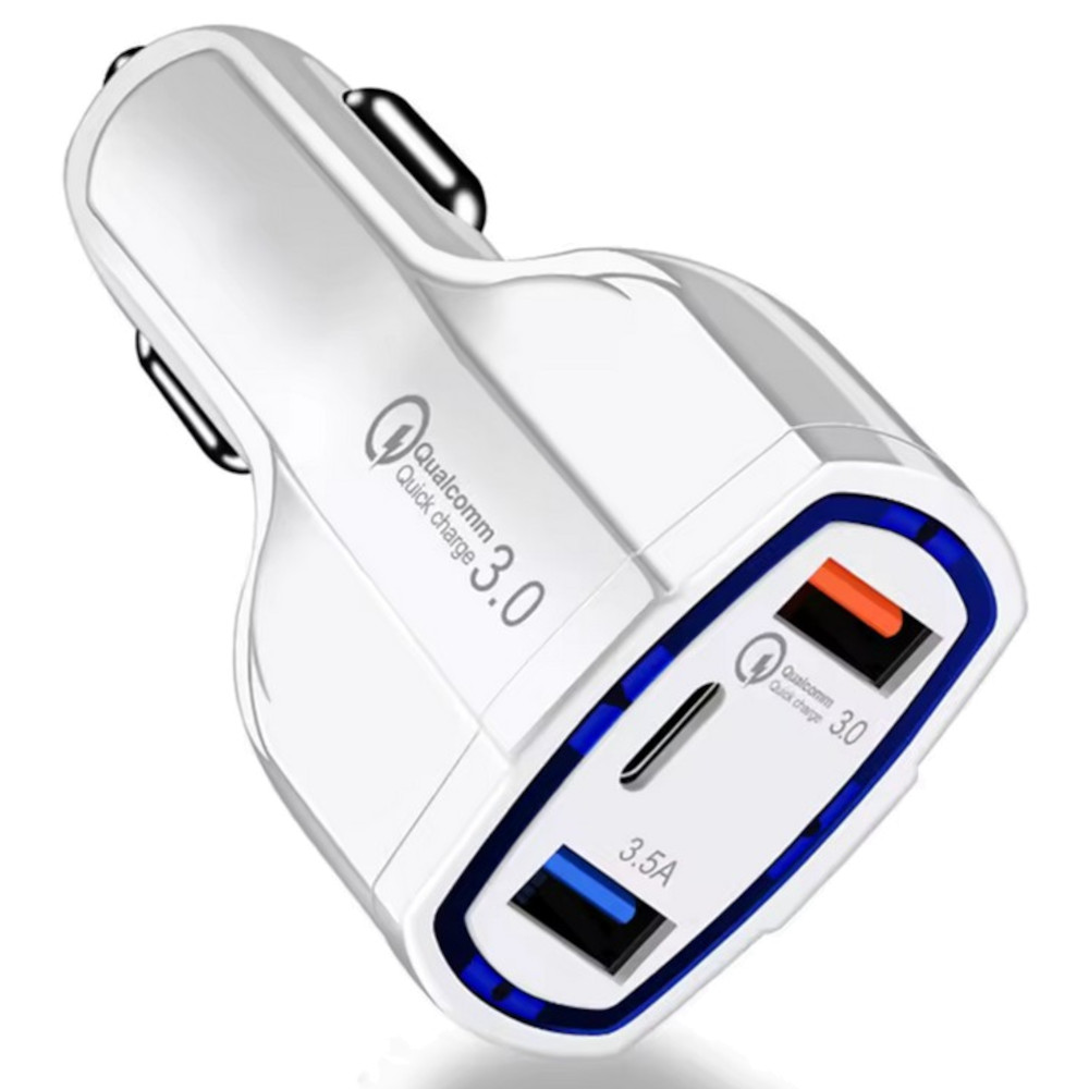 KFZ-Ladekabel Netzteil Ladegerät Adapter universal 2xUSB 1xType-C