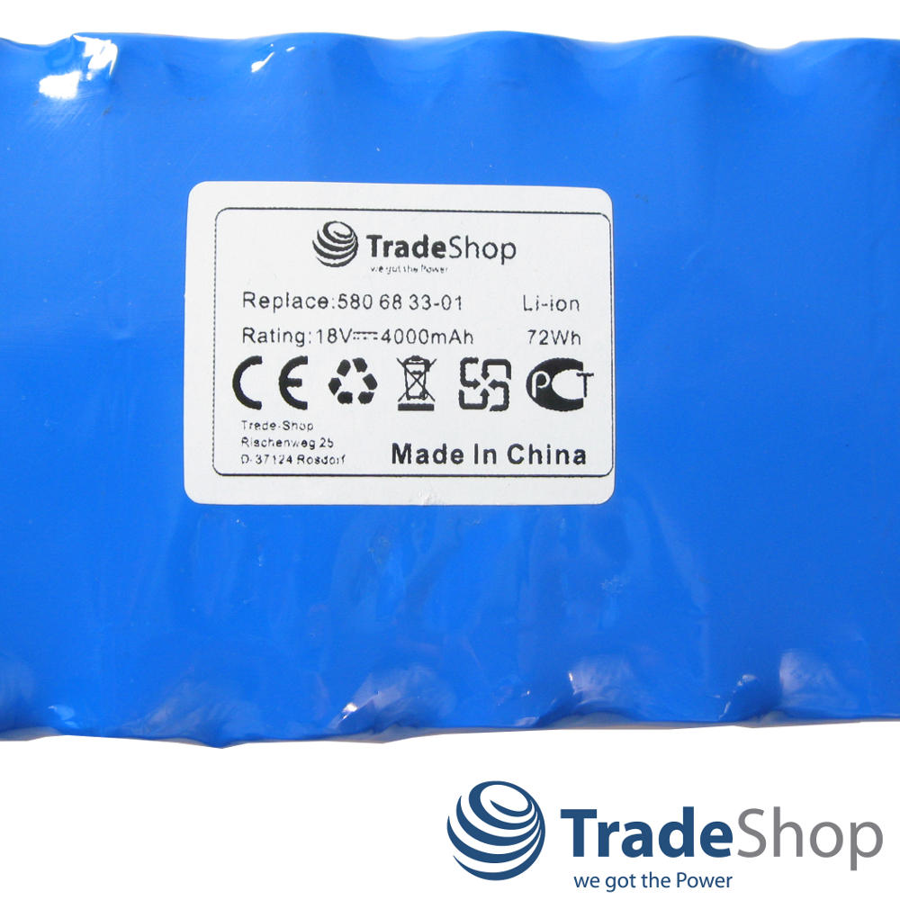 Akku 18V 4000mAh Li-Ion ersetzt Husqvarna 580 68 33-01, 580 68 33-02, 589585201