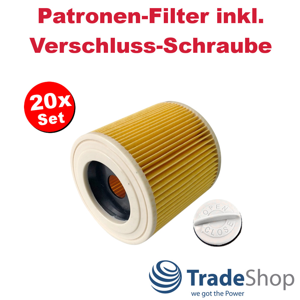 20x Patronen-Filter inkl. Verschlussschraube für Kärcher 6.414-547.0