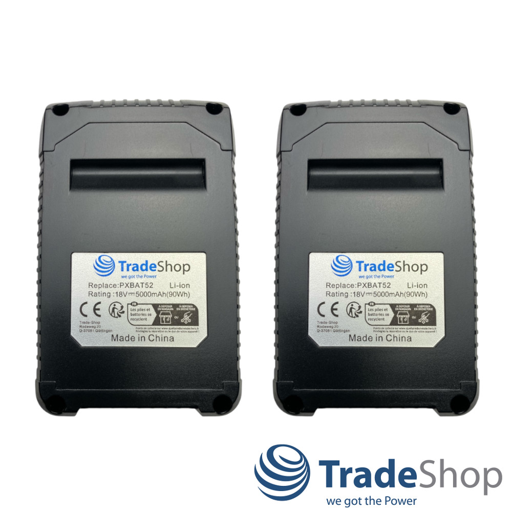2x Li-Ion Ersatz-Akku 18V / 5000mAh für Einhell PXC Power X-Change System Geräte