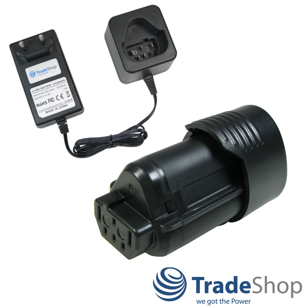 Li-Ion Akku 12V 1500mAh + Ladegerät für AEG BS12C BBH12, Ridgid Jobmax R8223400