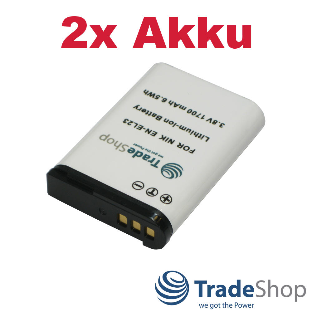 2x AKKU für Nikon EN-EL23 Nikon Coolpix B700 P900 P600 P610 S810c uvm