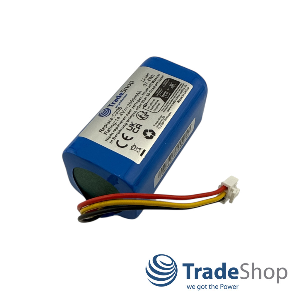 Li-Ion Akku 14,4V 2600mAh für Blaupunkt BPK-VCBB1XBN ersetzt 6.60.40.02-0