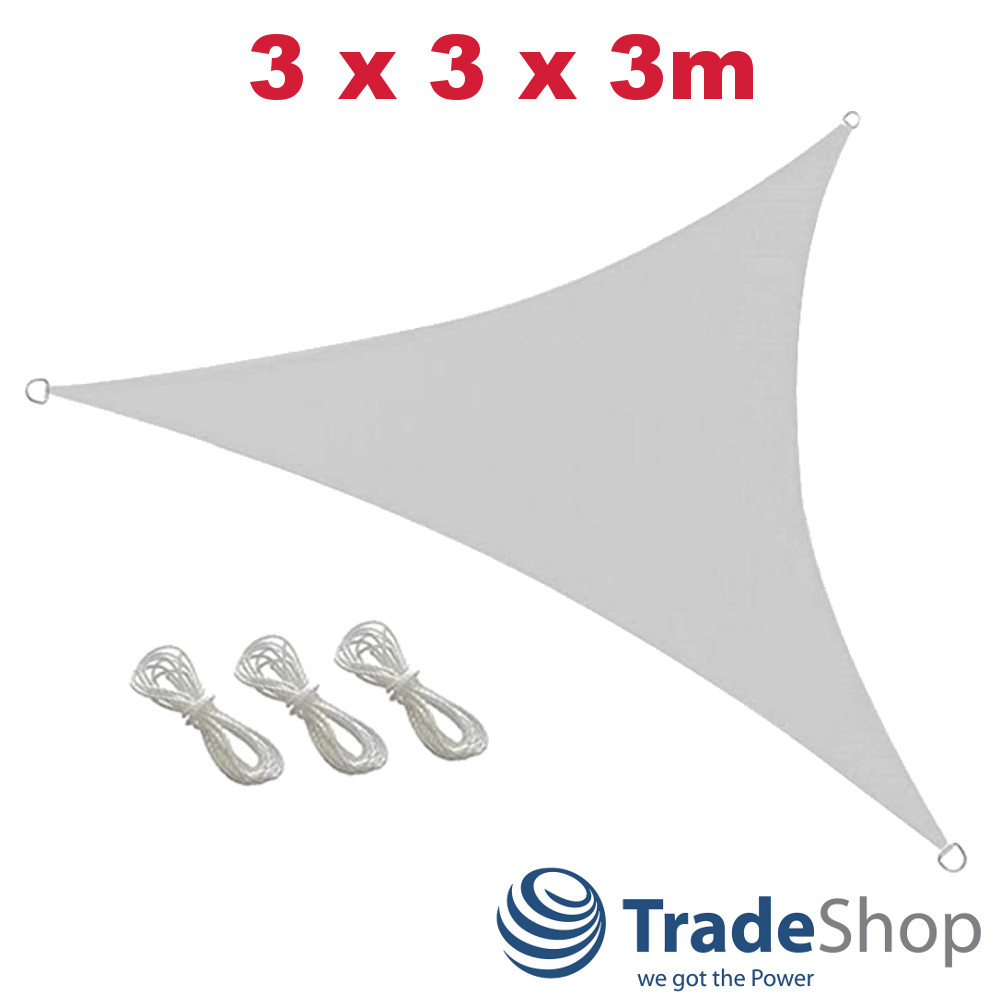 Sonnensegel Sonnenschutz 3x3x3m dreieckig PES mit UV-Schutz für Garten Terrasse