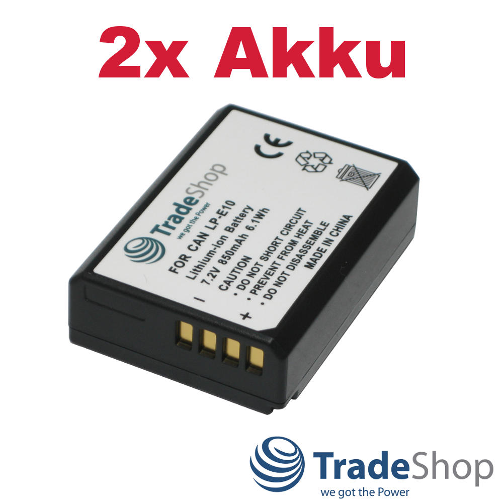 2x AKKU ersetzt Canon LP-E10 für EOS 1100D 1200D 1300D 2000D 4000D uvm