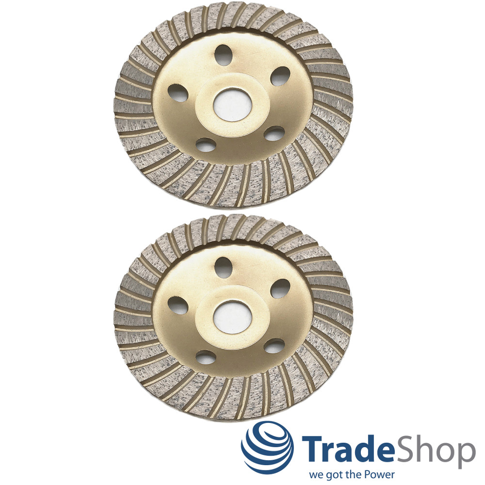 2x Diamant Schleifteller Schleiftopf Topfscheibe Turbo 125x22,23mm Beton Estrich