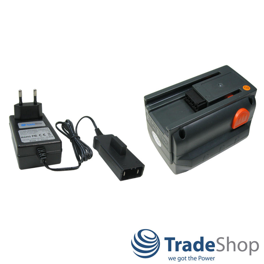 Li-Ion Akku 18V 4000mAh + Ladegerät für Gardena 8840 8841 8865 8873 8878 8882