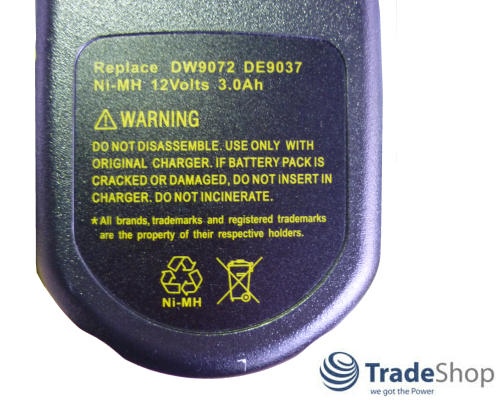 2x Akku für DEWALT DW930 DW930K DW904 DW915 DW917 TL12 DC9071 DE9037 3000mAh uvm