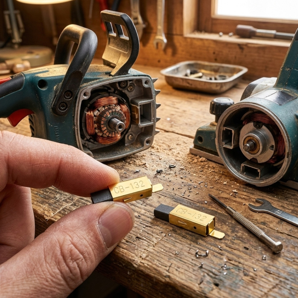 2x Kohlebürsten 14,7x10x6mm kompatibel mit Makita UC3010A - ersetzt CB-132