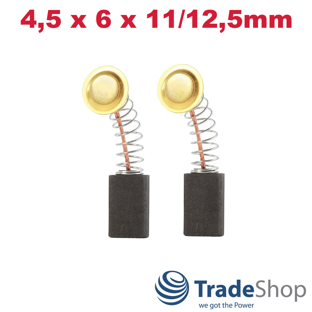 2x Motorkohlen Kohlebürsten 4,5 x 6 x 11/12,5mm für viele Winkelschleifer