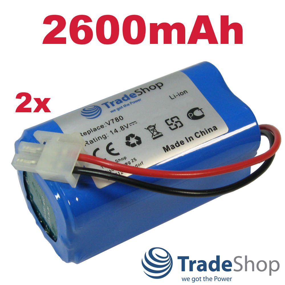 2x AKKU 14,8V 2600mAh für Ecovacs Deebot CR130 CEN 540 Dibea V780 V870
