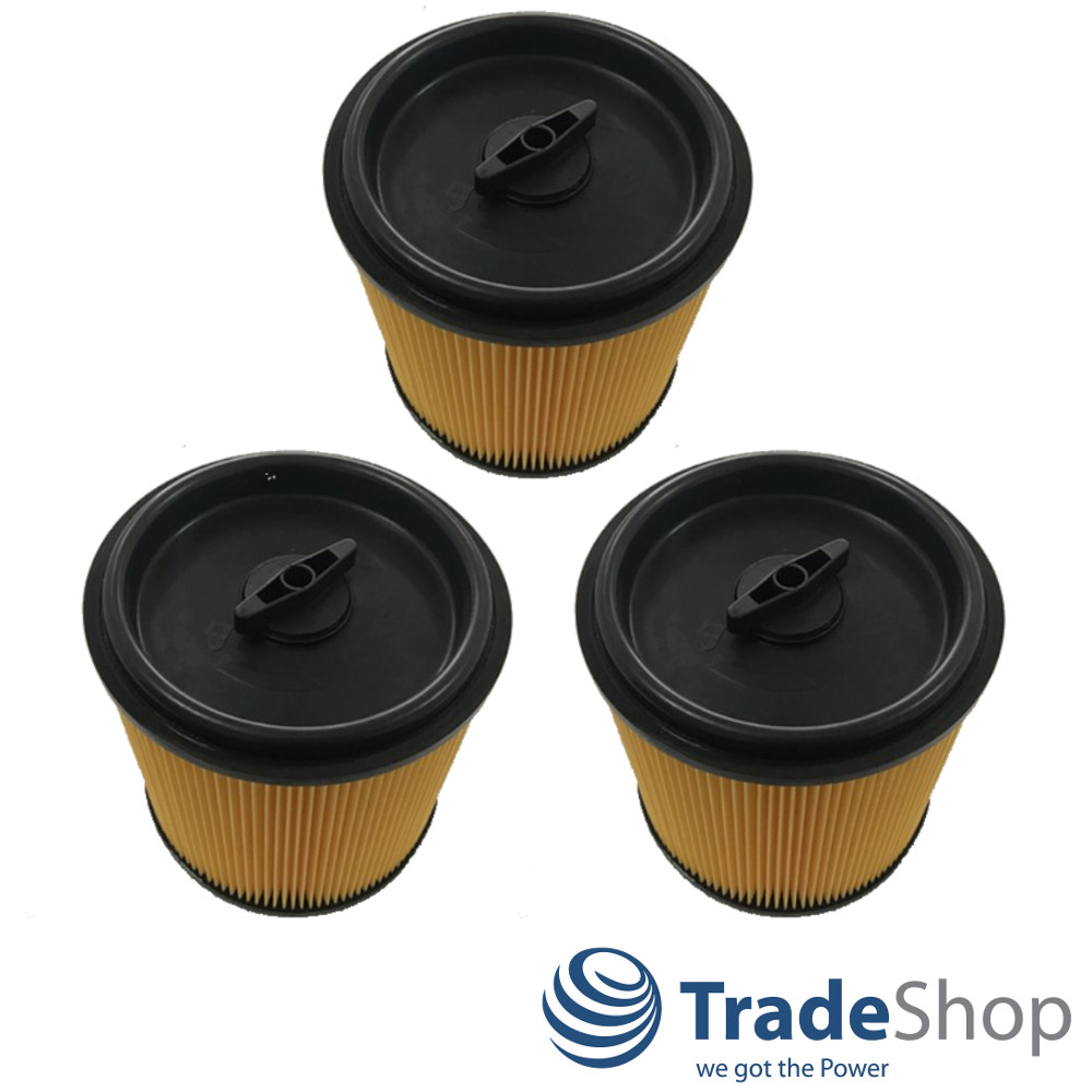3x Faltenfilter mit Verschlussdeckel für Parkside PNTS 1250 A1 1300 B2 1500 A1