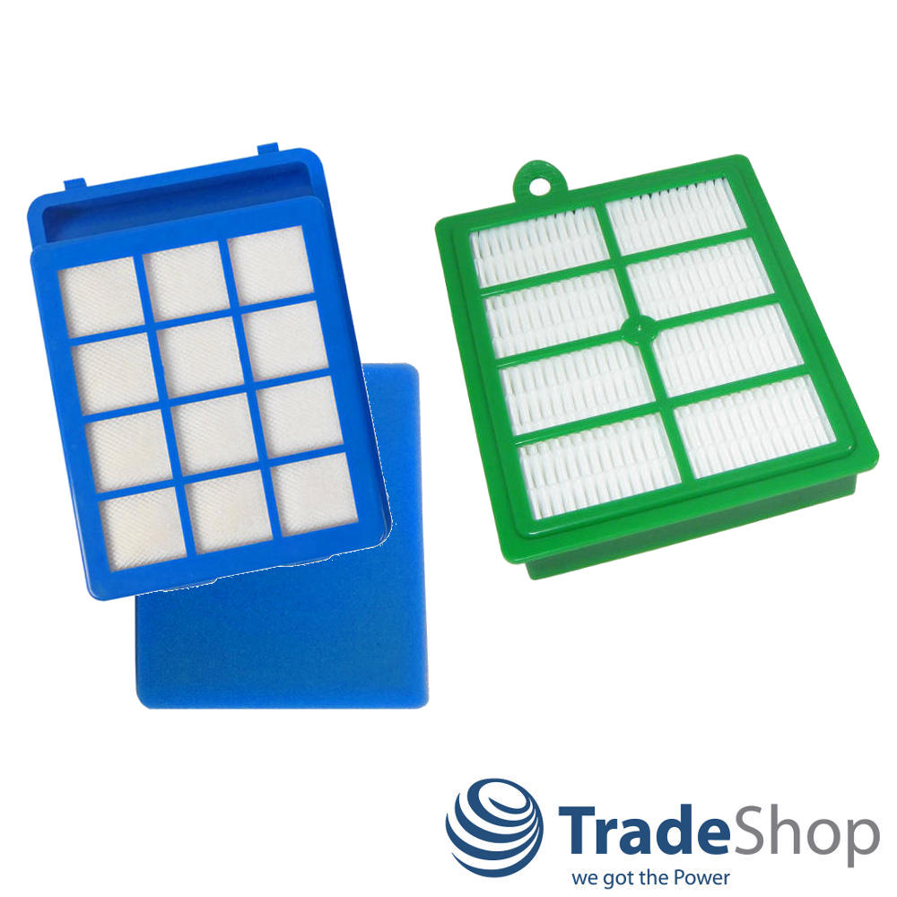 3in1 Set HEPA-Filter + Schwammfilter für viele Philips Staubsauger